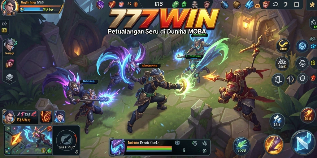 Tampilan gameplay seru di 777WIN dengan elemen MOBA yang mendebarkan.