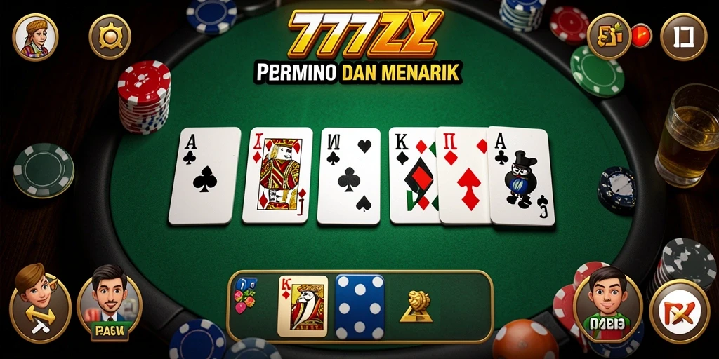 Tampilan permainan Domino yang menarik di 777ZX.