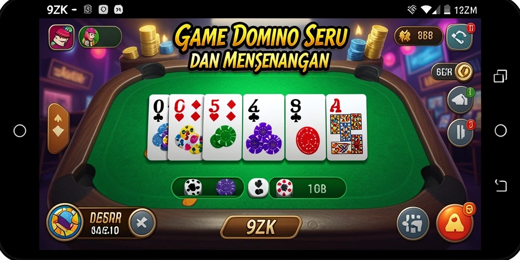 Tampilan gameplay 9ZK menunjukkan keseruan permainan Domino.