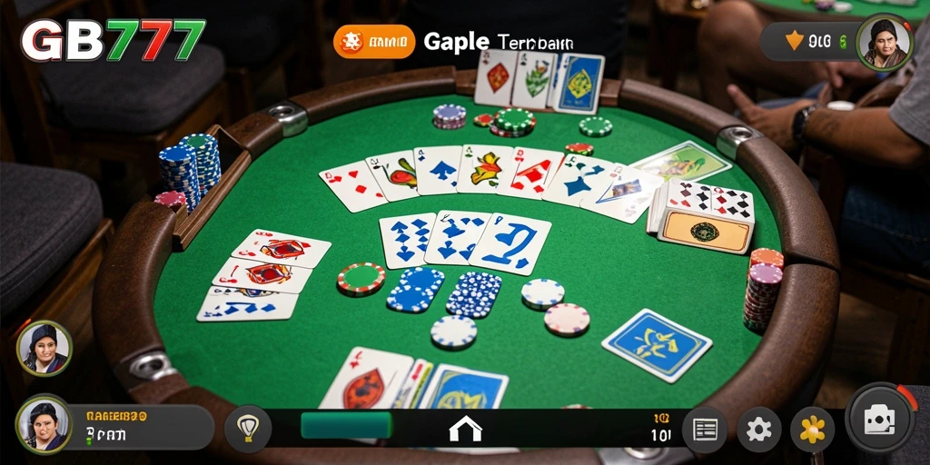 Screenshot gameplay yang menampilkan keseruan bermain Gaple di GB777.