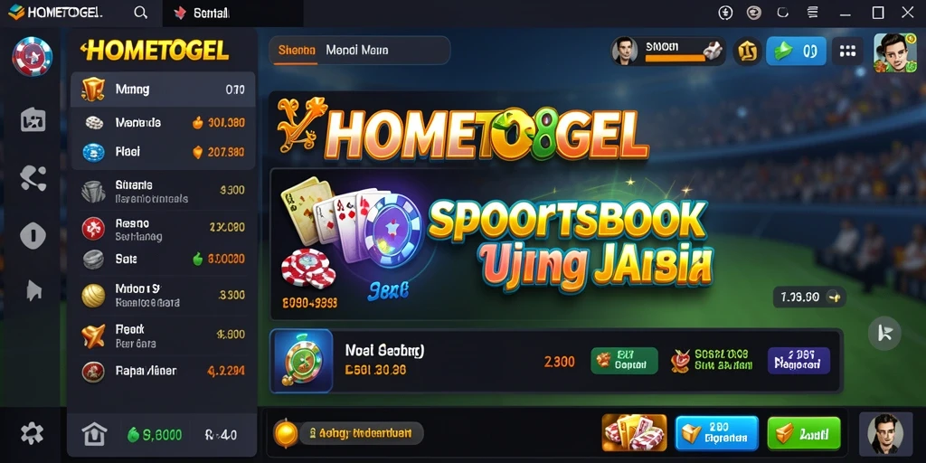 Tampilan menarik dari gameplay HOMETOGEL dalam aplikasi Sportsbook.