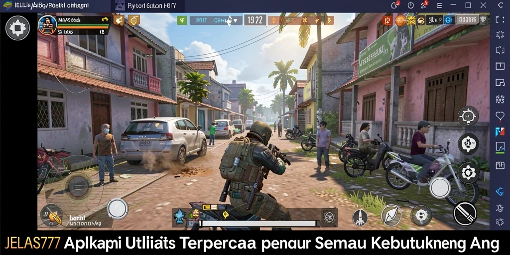 Tampilan antarmuka utama aplikasi JELAS777 yang sederhana dan ramah pengguna.