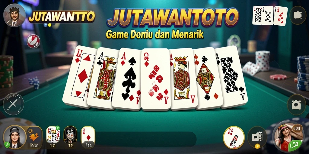 Tampilan gameplay seru dari JUTAWANTOTO saat bermain Domino.