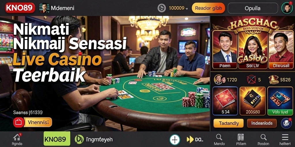 Gameplay KNO89 menampilkan dealer langsung dalam suasana kasino yang mendebarkan.