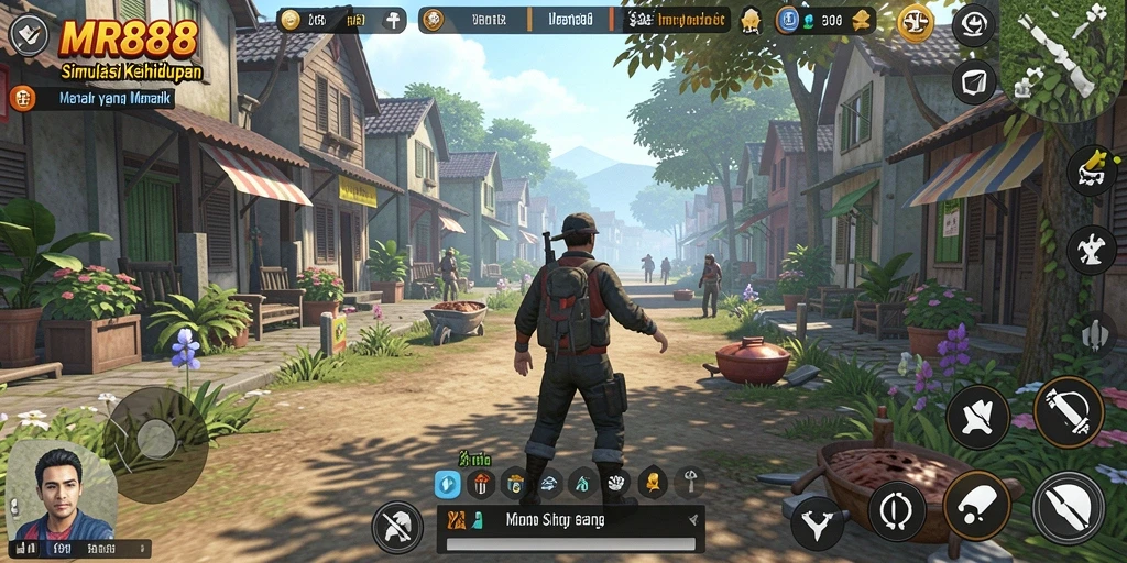 Tampilan gameplay MR888 menampilkan interaksi karakter yang realistis.