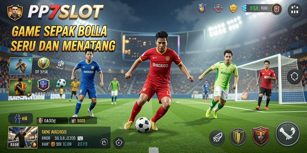 Tampilan gameplay menarik dalam PP7SLOT dengan aksi sepak bola intens.