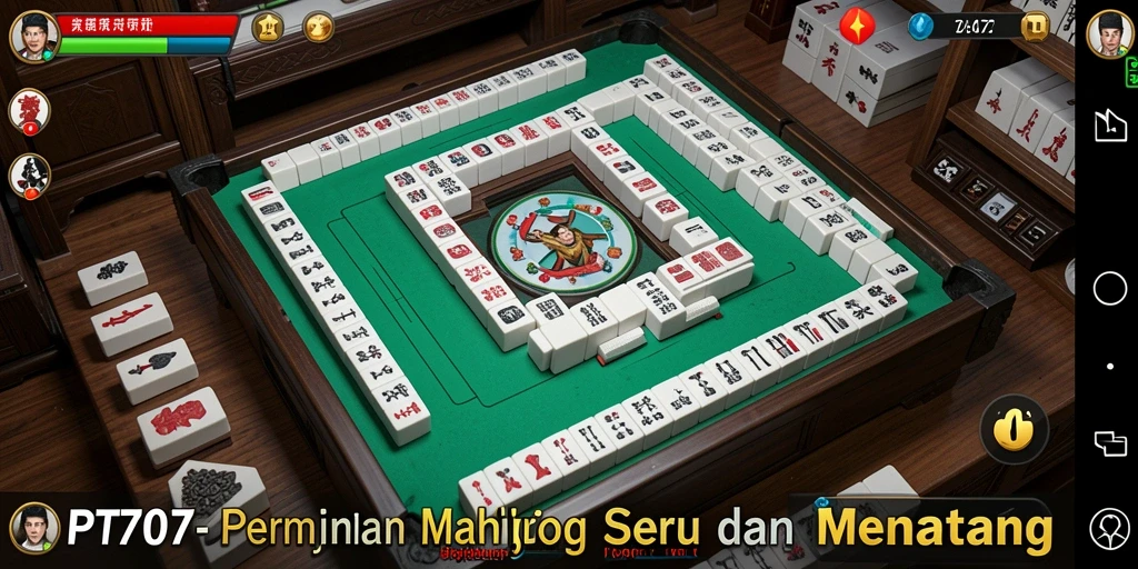 Screenshot utama PT707 yang menunjukkan gameplay Mahjong yang mengasyikkan.