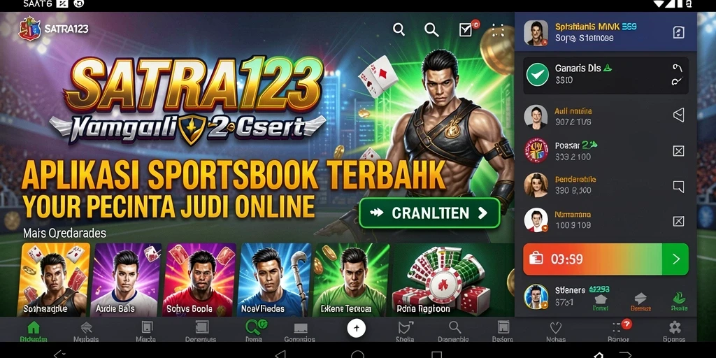 Tampilan utama SATRIA123 dengan antarmuka yang menarik dan fungsional.