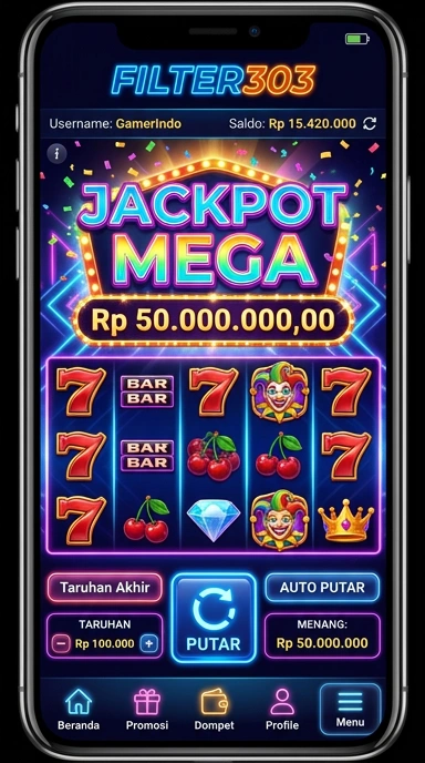 Versi terbaru aplikasi filter303 pada layar ponsel.
